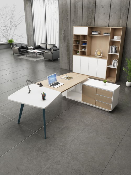 办公桌椅3D家具效果图